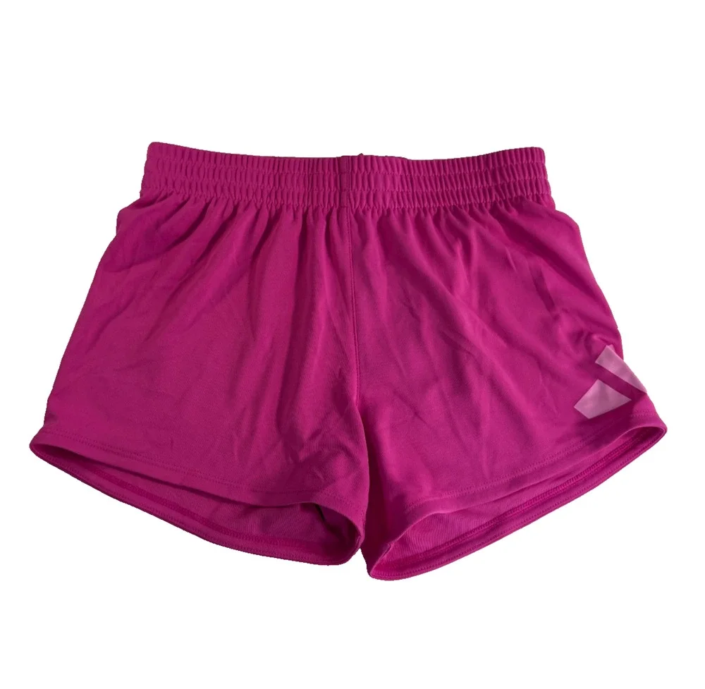 Adidas Girls Athletic No Side Seam Knit Shorts Size Large 14 Bright Pink NWT